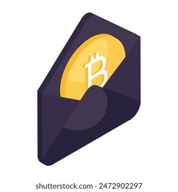 Icono de diseño creativo de bitcoin mail