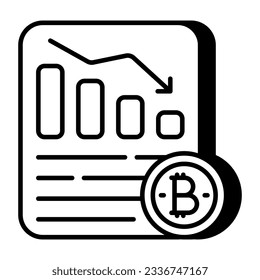 A creative design icon of bitcoin recession chart 