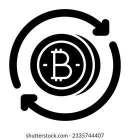 Kreatives Design-Symbol für die Bitcoin-Rückerstattung 