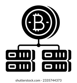 Creative design icon of bitcoin server 
