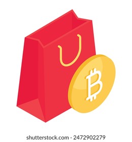 Kreatives Design-Icon des Bitcoin-Shoppings