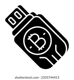 Creative design icon of bitcoin usb 