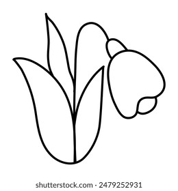 Icono de diseño creativo de flor de campanilla azul

