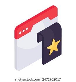 A creative design icon of bookmark website