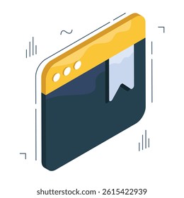 A creative design icon of bookmark website