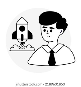 Creative design icon of business launch