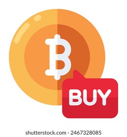 Creative design icon of buy bitcoin