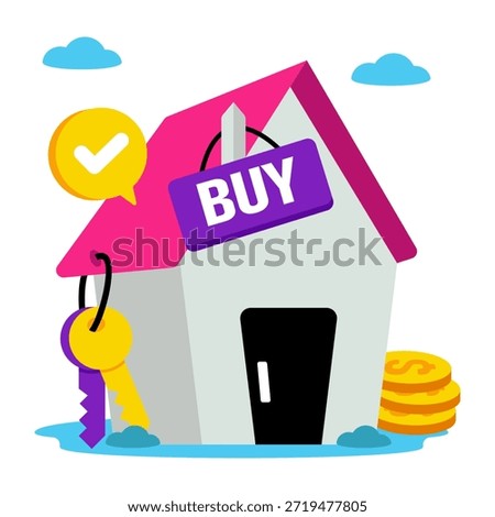 Creative design icon of buy home board
