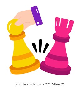 Icono de diseño creativo del juego de ajedrez 