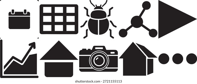 Colección de iconos de diseño creativo que contiene informes de errores formato de texto diseños de cuadrícula y gestos de mano adecuados para la creación de maquetas de App móviles y planificación de estrategia de contenido digital