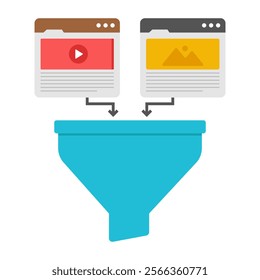 A creative design icon of content filtration
