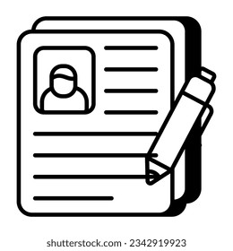 A creative design icon of cv writing