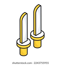 A creative design icon of daggers 