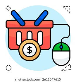 Creative design icon of digital shopping