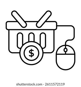 Creative design icon of digital shopping
