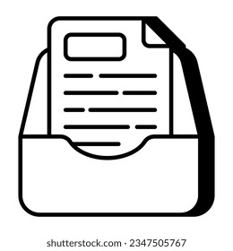 Creative design icon of document drawer