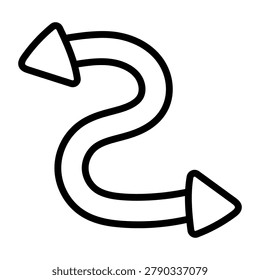 Creative design icon of doublehead spiral arrows 