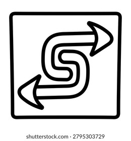 Creative design icon of doublehead spiral arrows 