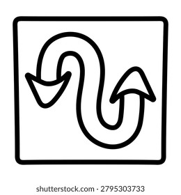 Creative design icon of doublehead spiral arrows 