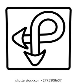 Creative design icon of doublehead spiral arrows 