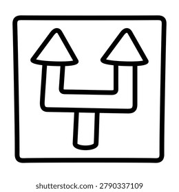 Creative design icon of doublehead upward arrows 