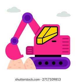 Icono de diseño creativo de excavadora 
