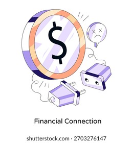 Icono de diseño creativo de conexión financiera