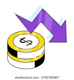 Un icono de diseño creativo de la pérdida financiera