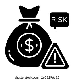 Creative design icon of financial risk