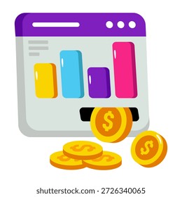 Um ícone de design criativo das estatísticas financeiras 