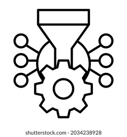 A creative design icon of funnel management