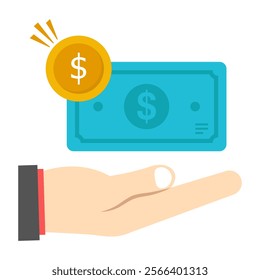 Creative design icon of giving money