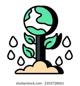 Icono de diseño creativo de la ecología global 