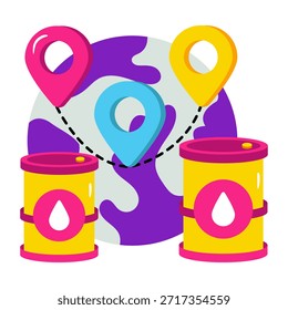 Icono de diseño creativo de la ubicación global del combustible 