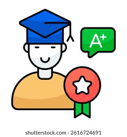 Creative design icon of grade chat
