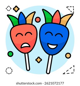 Creative design icon of Halloween lollipops