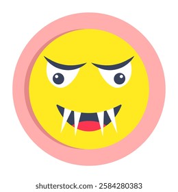 A creative design icon of halloween smiley