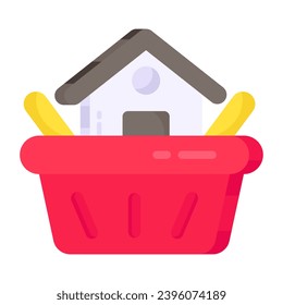 Icono de diseño creativo de compras en casa

