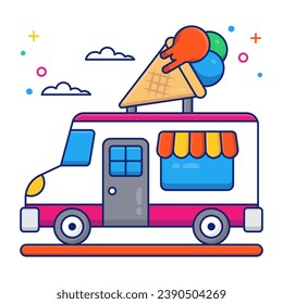 Creative design icon of ice cream truck

