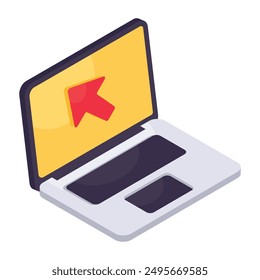 Creative design icon of laptop cursor