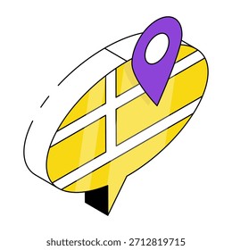 Icono de diseño creativo del mensaje de ubicación 