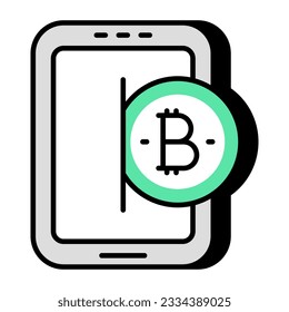 Ein kreatives Design-Icon für mobile Bitcoin 