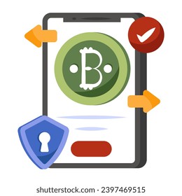 Kreatives Design-Symbol für den mobilen Bitcoin-Transfer 

