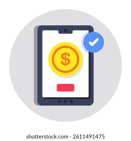 Creative design icon of mobile money