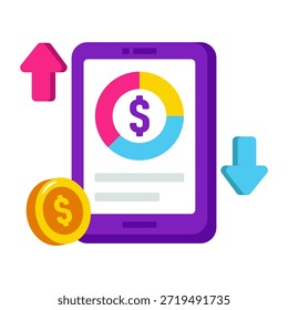 Icono de diseño creativo de transferencia de dinero móvil 