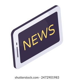 Creative design icon of mobile news