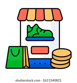 Creative design icon of mobile shoe