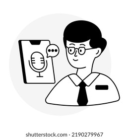 Icono de diseño creativo de grabadora de voz móvil