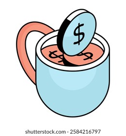 Creative design icon of money cup