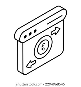Icono de diseño creativo de transferencia de dinero 